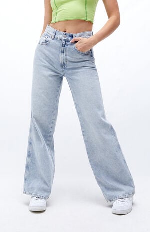 Eco Light Blue High Waisted Baggy Jeans Eco Light Blue High Waisted Baggy Jeans image number 1