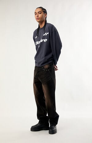 Boxcar Studded Straight Leg Jeans image number 1
