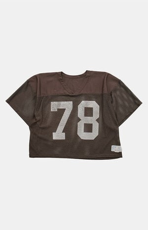 90s 78 Mesh Russell V-neck Cropped Graphic Top image number 1