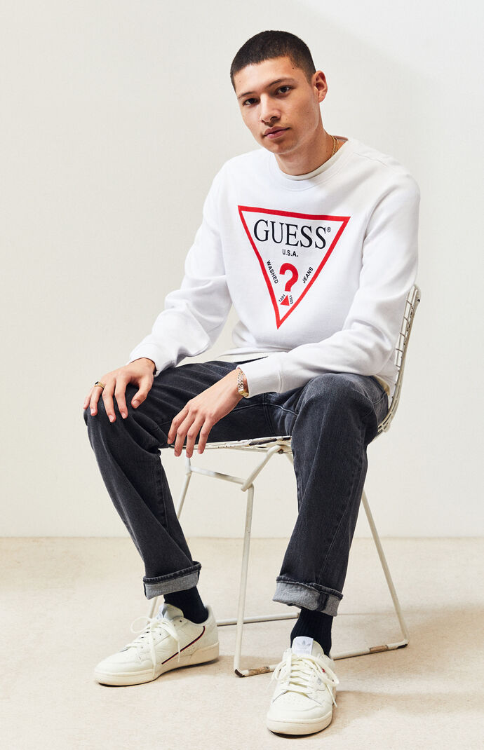 Tri Logo Zipper Crew Neck Sweatshirt