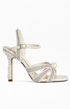 Women's Elara Ivory Pearl Sandal Heels image number 1