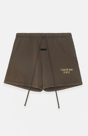 Brown Heavy Fleece Soccer Sweat Shorts image number 1