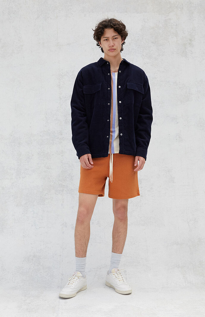 Brown Fleece Drawstring Volley Shorts