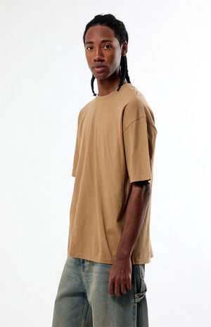 Brown Basic Oversized T-Shirt image number 2