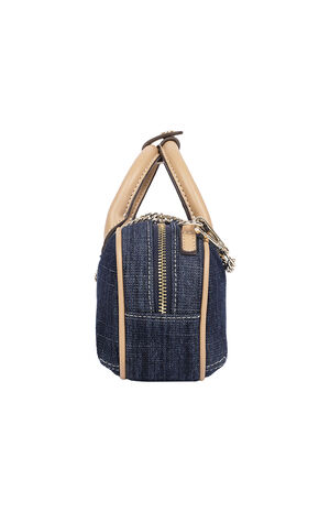 Bentley Denim and Faux Leather Mini Satchel Bag image number 5