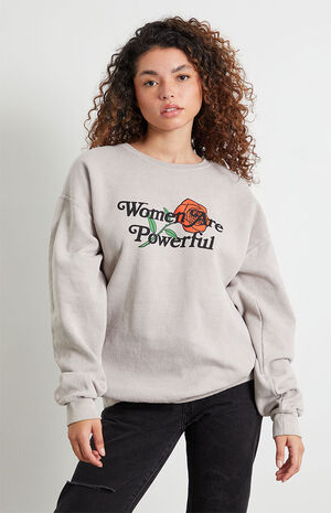 Women Are Powerful Rose Crew Neck Sweatshirt image number 3