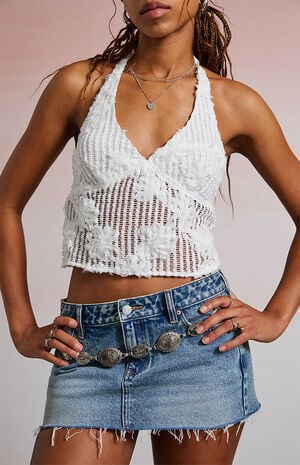 Ashtin Floral Knit Halter Top image number 2