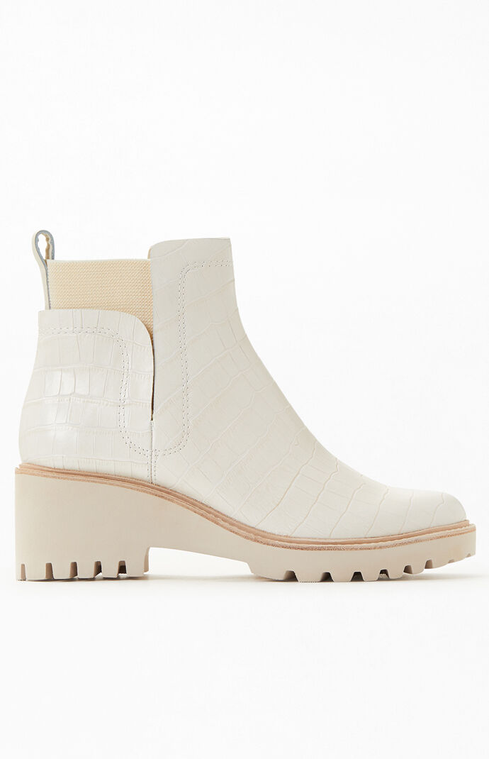 Croc Print Leather Huey Boots