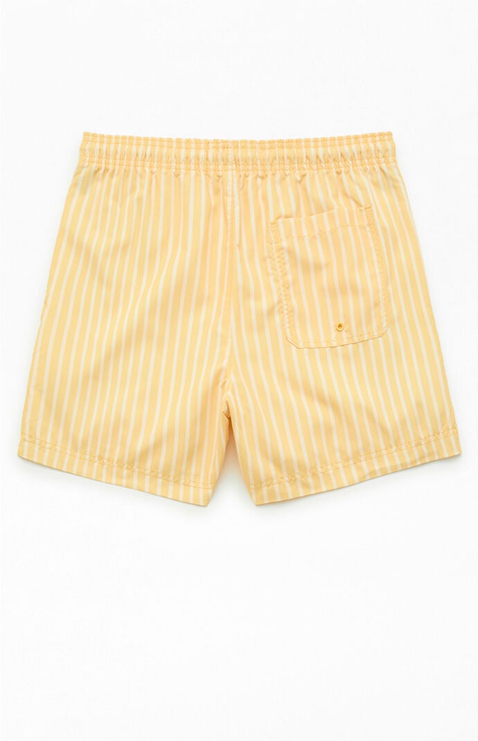 Pacsun Yellow Striped 4.5" Swim Trunks