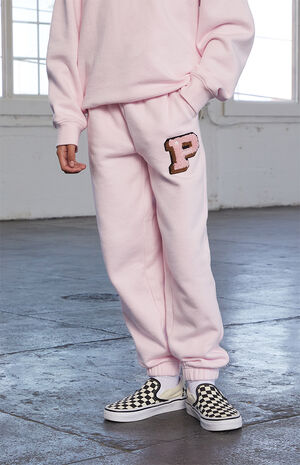 Pink Varsity Patch Jogger Sweatpants image number 2