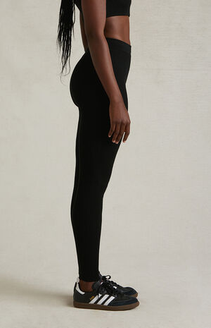 Women's Black Sweater Knit Leggings image number 4