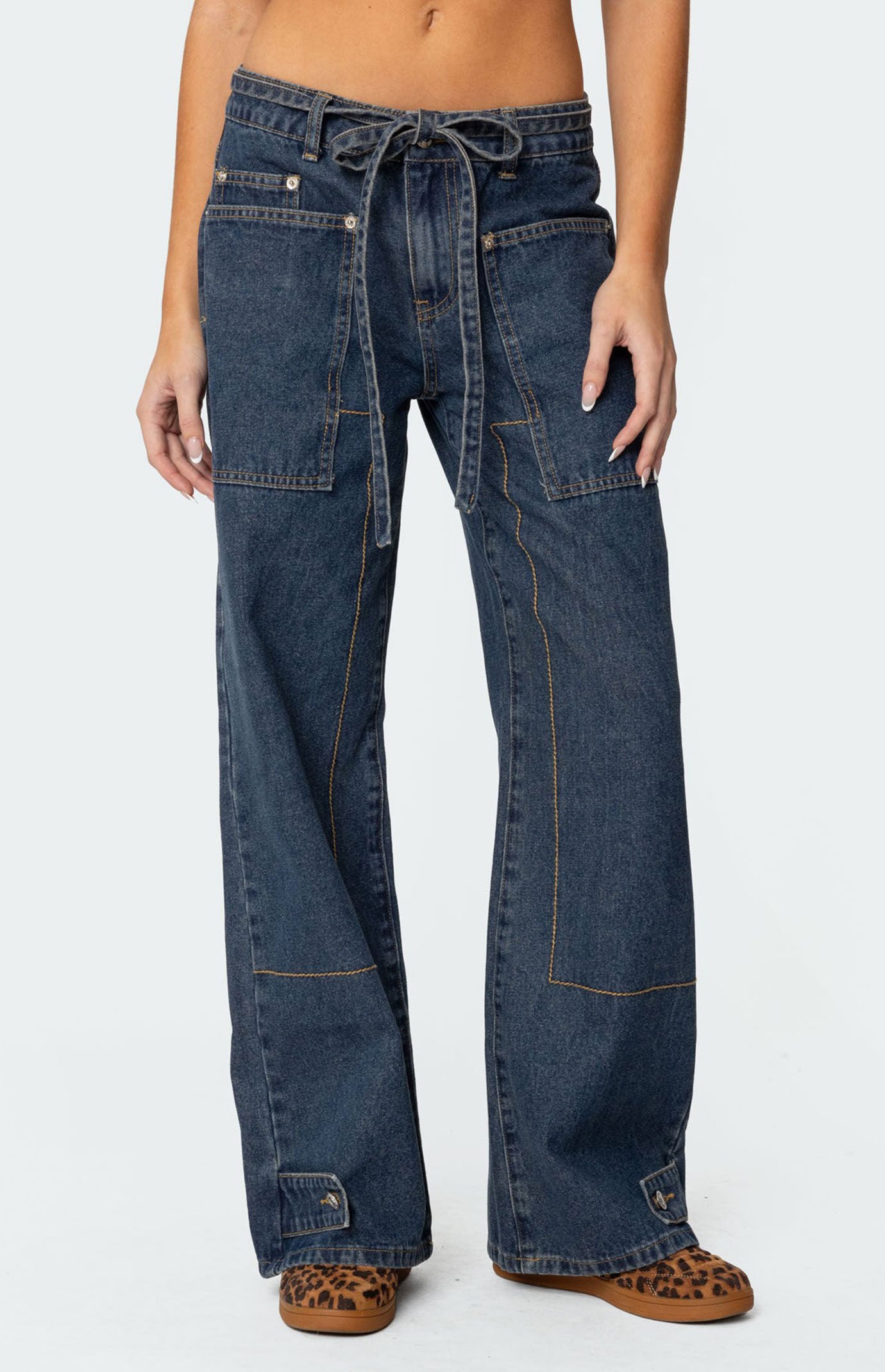 【BAON】Shond Stitch Denim Pants MAGENTA OG Pants Stitch Black Denim Baggy Jeans
