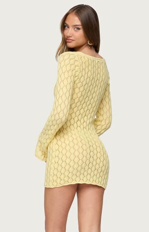 Brie Cut Out Crochet Mini Dress image number 3