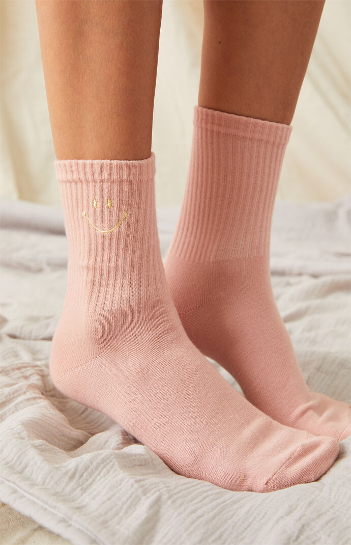 Mauve Smiley Socks