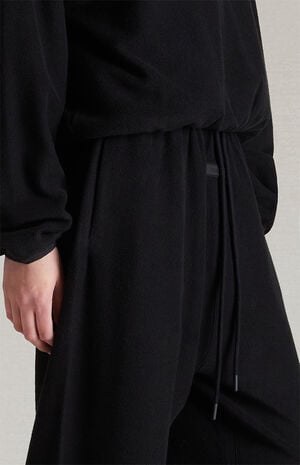 Women's Jet Black Reverse Fleece Sweatpants image number 5