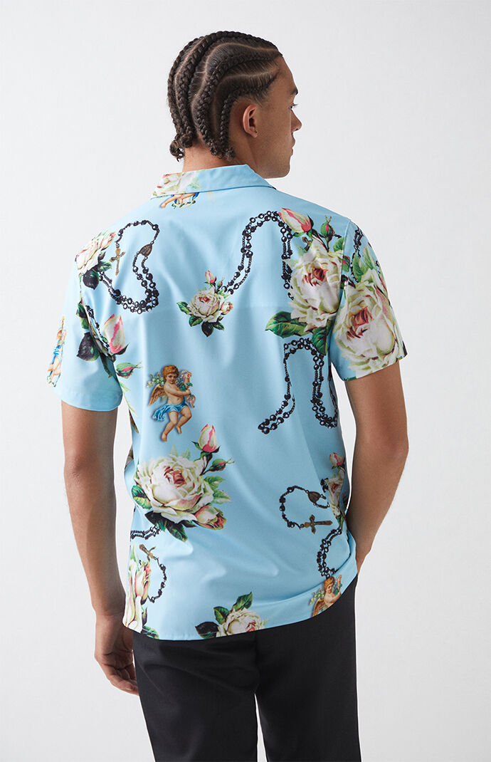 Rosary Angel Woven Camp Shirt