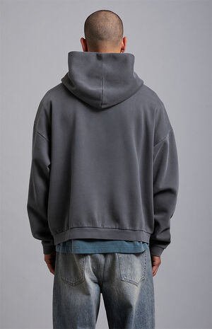 Black Vintage Wash Heavyweight Fleece Hoodie image number 5