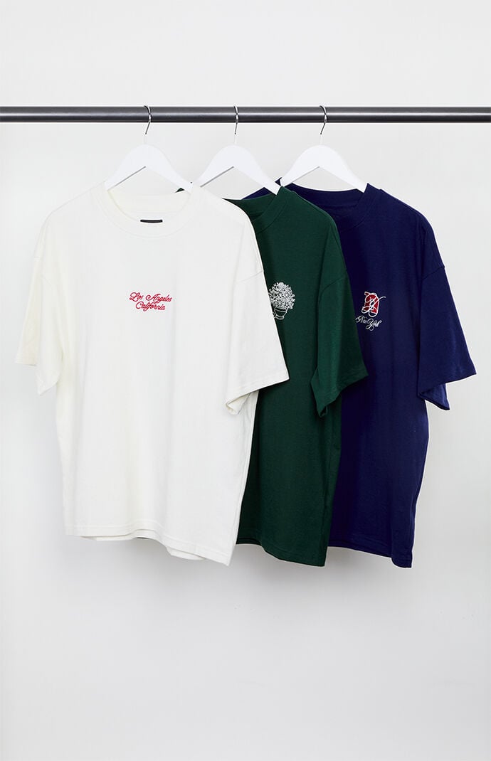 Pacsun 3 Pack Embroidered T-Shirts