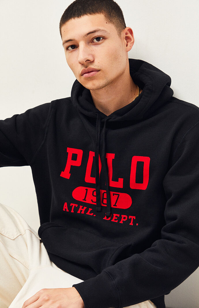 Black and best sale red polo hoodie