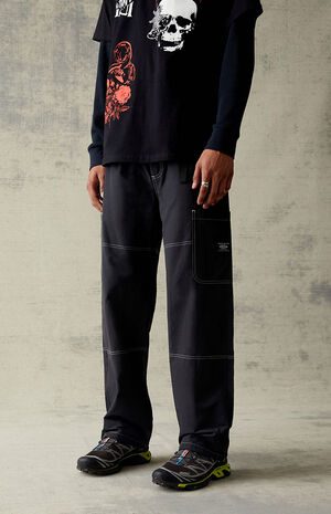 Black Technical Baggy Cargo Pants image number 3