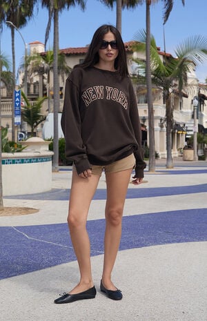 Brown Erica New York Crew Neck Sweatshirt image number 2