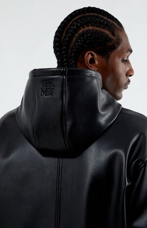 x PacSun Faux Leather Hooded Jacket image number 4