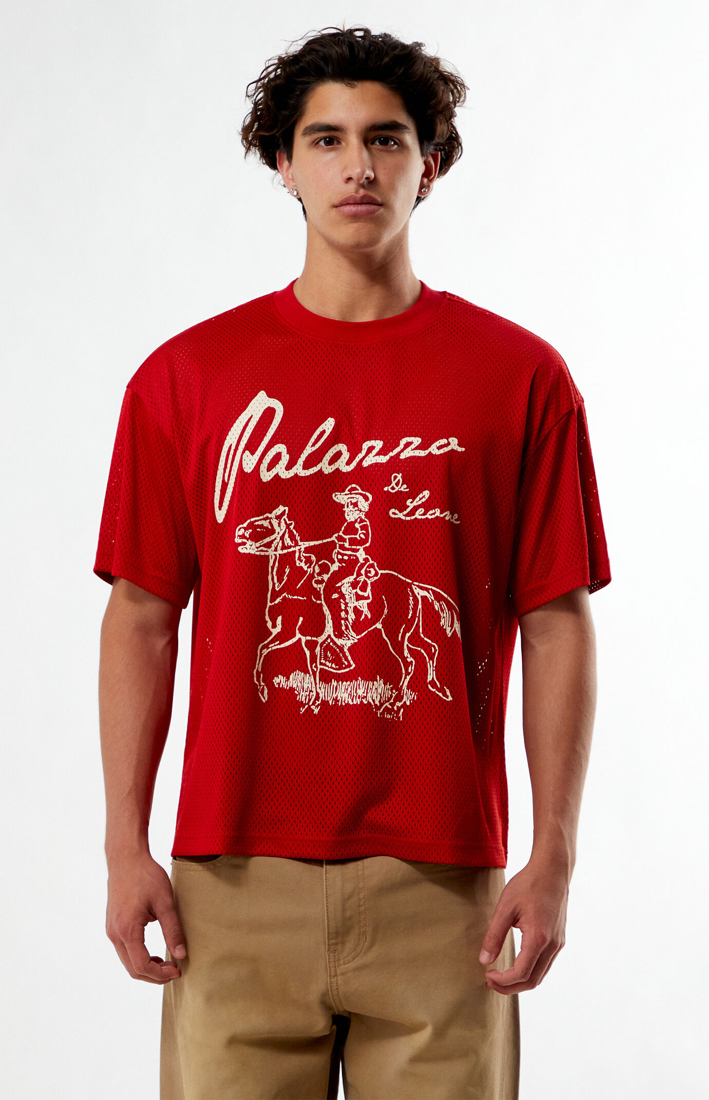 Pacsun Red De Leone Football Mesh Jersey