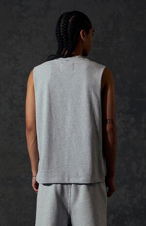 Heather Grey Standard Cut Off Muscle T-Shirt image number 3