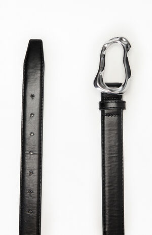 Faux Leather Twisted Buckle Belt image number 2