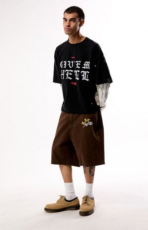 The Rose Dealer Baggy Jean Shorts image number 5