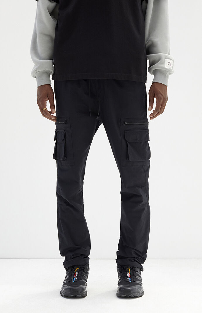 Black slim cargo pants mens store