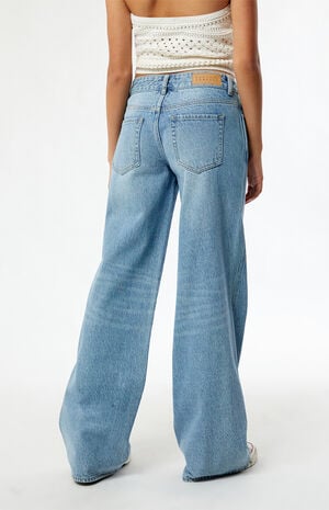 Eco Medium Indigo Low Rise Baggy Jeans image number 4