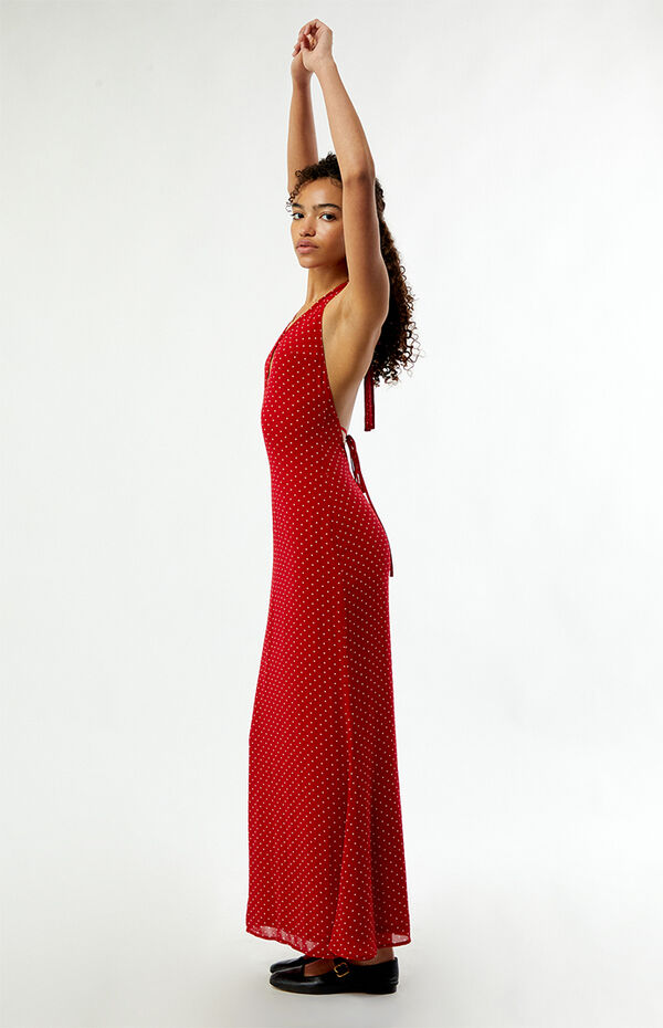 Beverly and Beck Isabel Chiffon Polka Dot Midi Dress | Pacsun