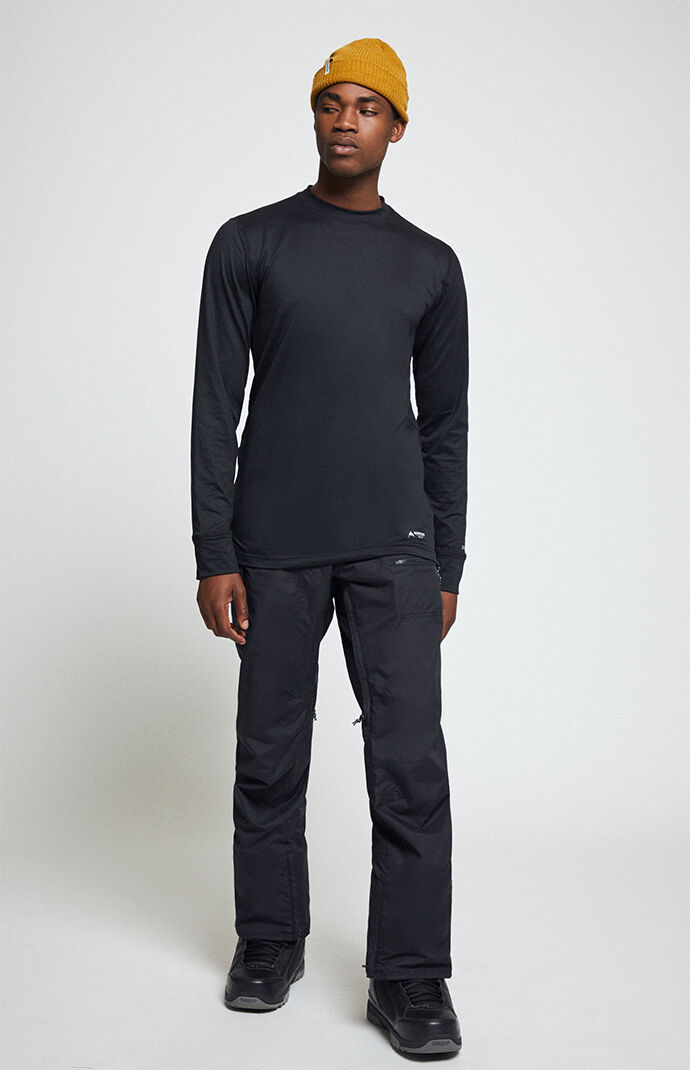 Black Midweight Merino Base Layer Crew