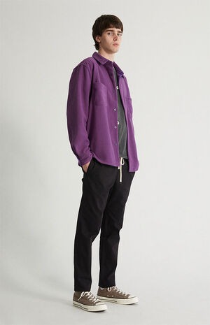 Black Cotton Twill Trousers image number 2