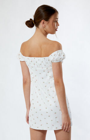 Pink Rose Pointelle Off-The-Shoulder Mini Dress image number 4