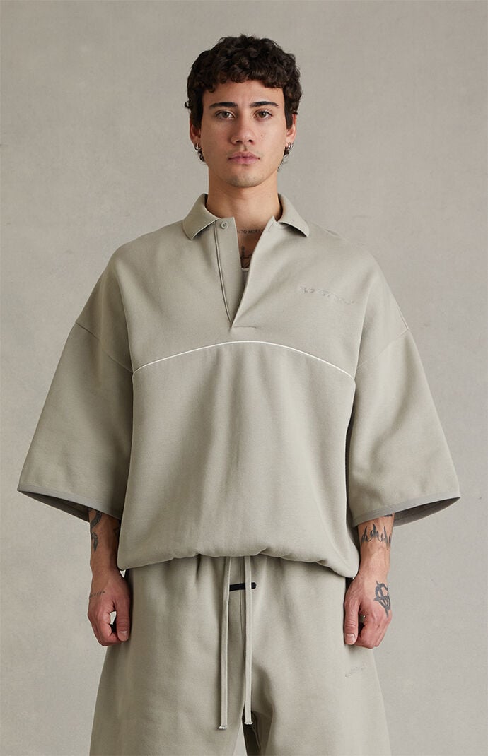 Fear of God ESSENTIALS Seal Active Trace 3/4 Sleeve Modern Polo Sweatshirt