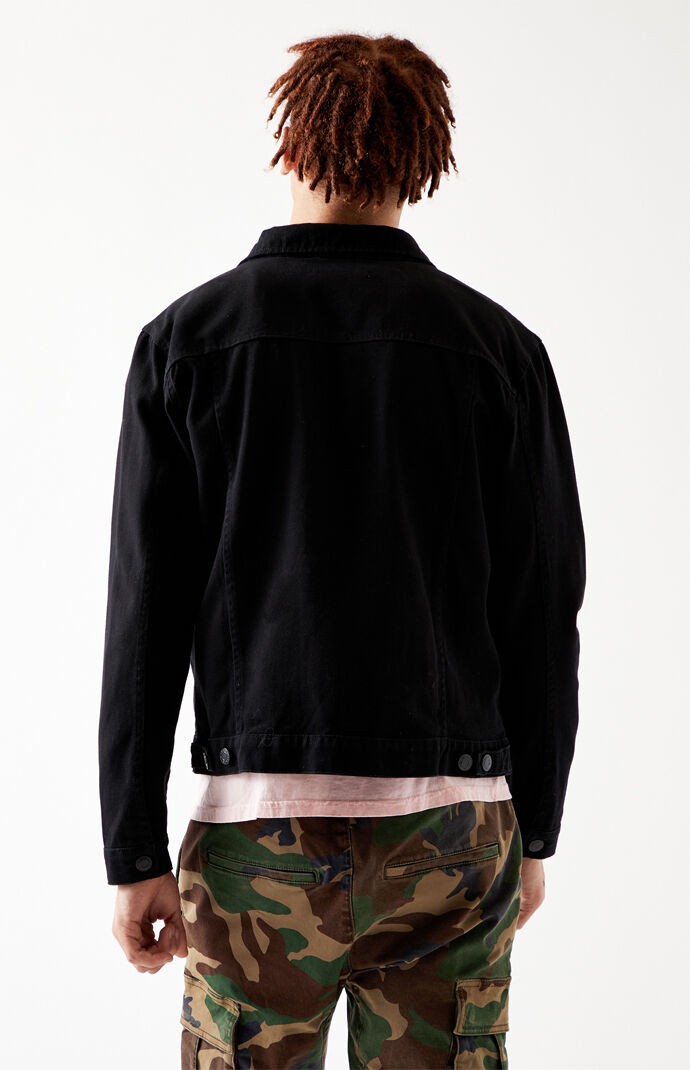Black Basic Trucker Denim Jacket