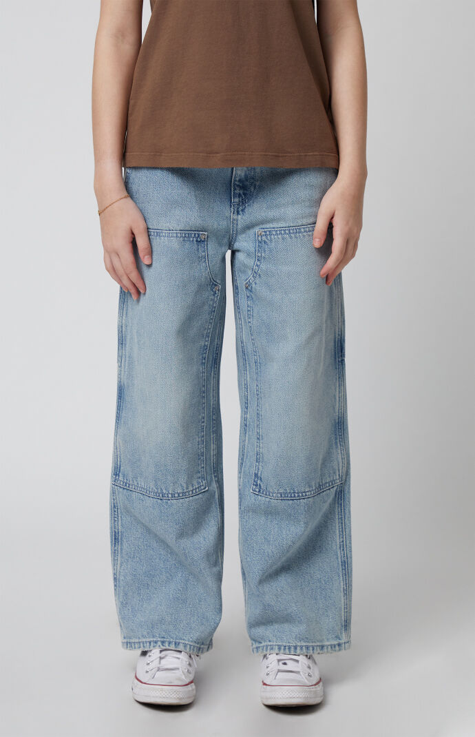 Pacsun Kids Light Indigo Carpenter Baggy Jeans | Pacsun