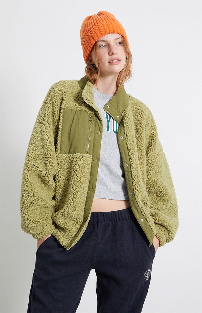 La hearts oversized sherpa jacket on sale