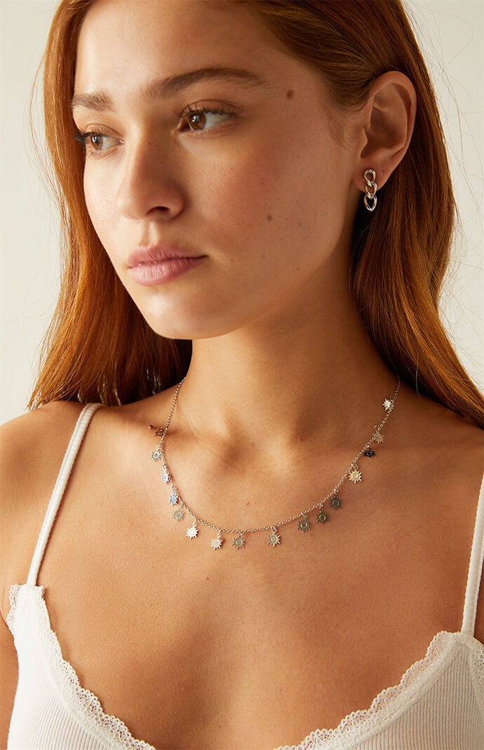 Silver Sunburst Necklace