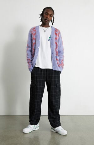 Plaid Loose Cotton Cargo Pants image number 5