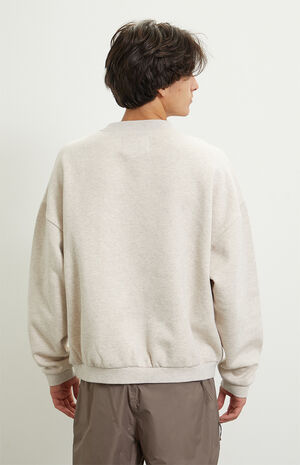 Oatmeal Vintage Wash Heavyweight Fleece Crew Neck Sweatshirt image number 5