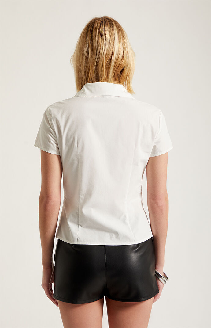 Third Charm Moxie Lace Tie Front Top