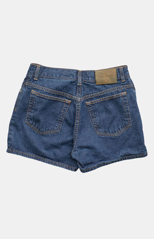 2000s Y2K Low Rise Dark Indigo Micro Jean Shorts image number 2