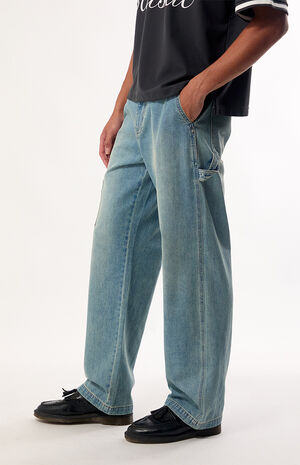 Dylan Baggy Jeans Keychain Embroidered Carpenter Medium Wash image number 3