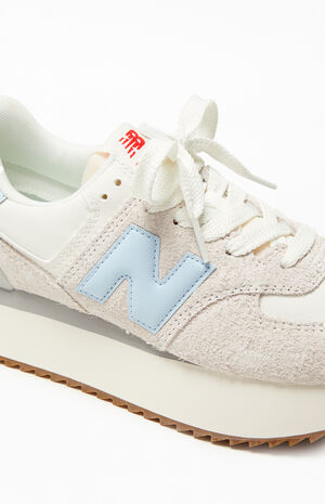 Women's Cream 574 Platform Sneakers image number 6