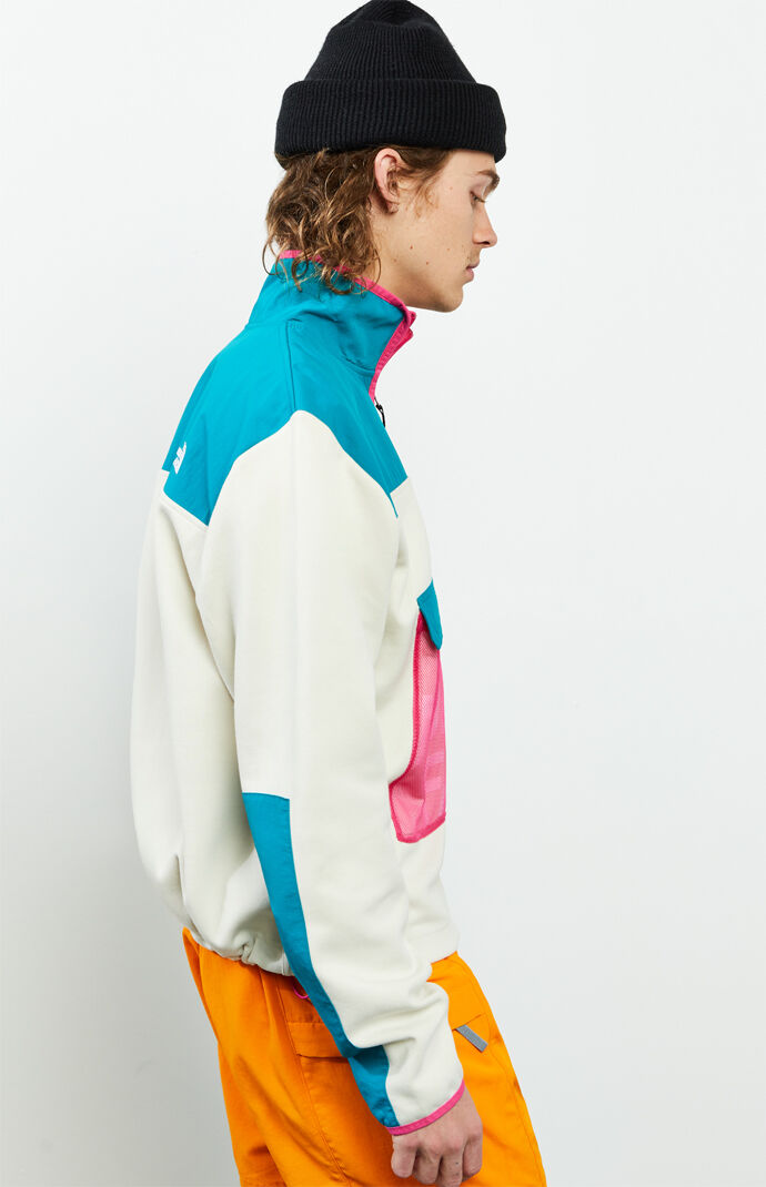 Graphic Quarter Zip Fleece Pullover