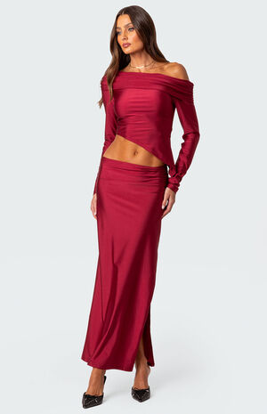 Reema Shiny Slit Maxi Skirt image number 3