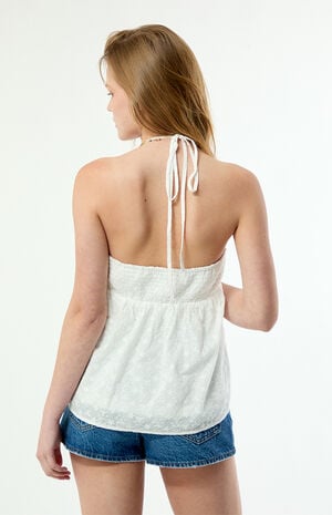 Julie Eyelet Halter Babydoll Top image number 4